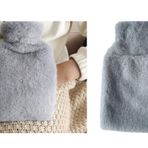 SICAK SU TORBASI YAN CEPLİ GRİ PELUŞ TERMOFOR 27x17x2cm 750ml