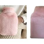 SICAK SU TORBASI YAN CEPLİ PEMBE PELUŞ TERMOFOR 27x17x2cm 750ml
