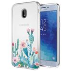 sidande Galaxy J7 Rafine Kılıf/Galaxy J7 2018 Kılıf/Galaxy J7 Yıldız Kılıf, Samsung Galaxy J7 (J737) 2018 (Kaktüs) için Darbeye Dayanıklı Şeffaf Çiçek Yumuşak Esnek TPU İnce Telefon Kılıfı
