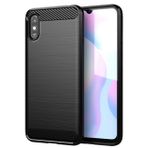 Sidande Redmi 9A M2006C3LG/Redmi 9i M2006C3LII Kılıf, Xiaomi Redmi 9A için Darbeye Dayanıklı Karbon Fiber TPU Kauçuk Koruyucu Kılıflar Ultra İnce Telefon Kılıfı Siyah