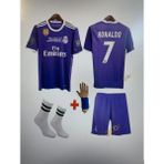 Sidas Cristiano Ronaldo Real. Madrid 2017 Mor Cardif Ligi Çocuk Forma T-Shrt Takımı Çorap+Bileklik Yanında - 7 - 8 Yaş