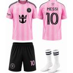 Sidas Inter Miami Lionel Messi 24/25 Yeni Sezon Deplasman Pembe Siyah Çocuk Forması 4 Lü Set - 9 - 10 Yaş