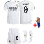 Sidas Real Madrid 2024/25 Sezon Mbappe Beyaz 9 Numara Yeni Sezon Çocuk Forma T-Shrt Şort Takımı Çorap+Bileklik Yanında - 5 - 6 Yaş
