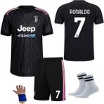 Sidas Ronaldo Çocuk Futbol Forma Takımı Juventus Siyah Deplasman 21/22 Sezon Retro Forma Takımı - 7 - 8 Yaş