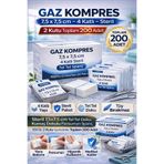 sidelyaksesuar Gaz Kompres 7,5x7,5 cm 4 Katlı Steril 200 Adet Tel Tel Spanç Pansuman Bezi (2KUTU)