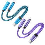Sidpro USB Tip C - 3,5 mm Dişi Kulaklık Jak Adaptörü, [2'li Paket] 2'si 1 Arada USB C - Aux Ses Dongle Kablosu iPhone 15 Pro Max 15 Plus, Samsung Galaxy S23 S22 S21 S20, Pixel 8 Pro 7a için 60W Hızlı Şarjlı