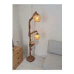 SİDRE WOOD ART Ağaç Lambader Doğal Ağaç Ahşap Lambader Konak Serisi Çift Küre