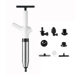 siduytin Basınçlı Tuvalet Pompası Kolay Kullanımlı, Paslanmaz Çelik Yapılı, Lavaboları, Giderleri ve Boruları Temizlemek İçin, Beyaz, 8 parçalı set