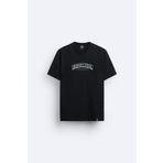 sielta New York Brooklyn Şehir Baskılı Bisiklet Yaka Kadın Erkek Siyah Tişört T-shirt