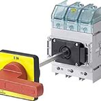 SIEMENS 3LD2 ACİL/STOP ŞALTERİ; Sarı-kırmızı, Dipten Tespitli, Kilitlemeli, Kapı Bağlantılı, 3 ana kontakt, 160A