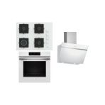 Siemens Beyaz Ankastre Set (HJ852GYW0T Kendini Temizleyen Fırın EO7C2PP30O 67 cm Ocak LC66KPJ20T Davlumba)