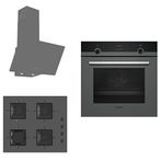Siemens & Ferre Grion Gri 3'lü Ankastre Set (Hb514Fbh2T - Ss208 - D088)