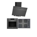 Siemens Yeni HJ852GYN0T EO7C8PP300(67 Cm) Ocak LC64KPJ70T Gri Ankastre Set