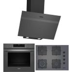 Siemens Yeni HU717ABN0T EO7C8PP300(67 CM) OCAK LC64KPJ70T GRİ ANKASTRE SET