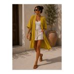 SİEMPRE CO Sarı Müslin Kimono - Yazlık Hafif Kimono