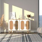 Siena Hazeran 120CM Konsol, Çok Amaçlı Dolap, Ayakkabılık, Kahve Köşesi, Kitaplık, Tv Sehpası - Safir Meşe - Beyaz