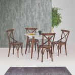 Siena Sabit Masa Ve Tonet Sandalye, Ceviz, 90X90
