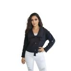 Sierra Otantik Asi Şıklık – Püskül Detaylı Crop Denim Ceket (siyah, S)
