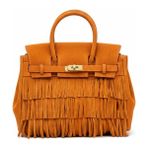 Sierra Turuncu - Hermes Model Süet Çanta