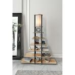 SIERRAS MIDDLE Lambader – 140 cm Yükseklik, 24x100 cm Geniş Raflı Taban, Modern Ahşap Görünüm, Dekoratif Aydınlatma Ünitesi, E27 Duy Uyumlu, LED Ampul ile Kullanılabilir, Göz Yormayan Işık (Mese)