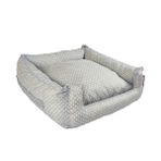 Siesta Kedi Yatağı Ve Köpek Yatağı ,Yedek Kılıflı ,Fermuarlı 55x60x23 Gri Puantiyeli