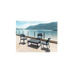 Siesta Rattan Miami Uzun Sehpa Bahce Teras Havuz Sezlong Sehpasi Koyu Gri