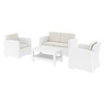 Siesta Rattan Monaco Lounge Beyaz Koltuk Seti