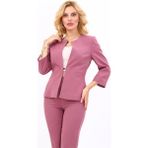 Sıfır Yaka Düz Kısa Ceket-Rose - 50