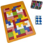 Sıfır312 Ahşap Tetris Oyunu, Matematik 4 Işlem Küpü, Sihirli Yılan Zeka Küpü - 3'lü Oyun Seti
