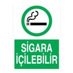 Sigara İçilebilir Uyarı Tabelası - 50x70 Alüminyum Kompozit Panel - SİG27
