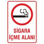 Sigara Içme Alanı Iş Güvenliği Uyarı Levhası 25X35 Cm.
