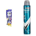 Signal Performans Etkin Diş Temizliği 2+1 Orta Diş Fırçası ve Rexona Men Erkek Sprey Deodorant Invisible Black & White 72 Saat Kesintisiz Üstün Koruma 200 ml