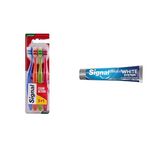 Signal Premium Action 4'lü (3+1) Yumuşak Diş Fırçası ve Signal White System Diş Macunu Original 2 Haftada Daha Beyaz Dişler 75 ml