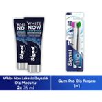 Signal White Now Diş Macunu Lekesiz Beyazlık Etkili Leke Giderme 75 ml X2 + Gum Pro Diş Fırçası