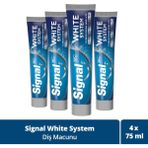Signal White System Diş Macunu Original 2 Haftada Daha Beyaz Dişler 75 ml x4 - 1