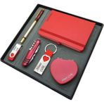 Signator® Gratia | Kişiye Özel Set - 32 Gb. USB Bellek + Not Defteri + Çok Fonksiyonlu Çakı + Roller Kalem + Kalpli Anahtarlık ve Kalpli El Aynası | Isme Özel Hediyelik Set