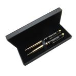 Signator® M420 Siyah Altın Kalem Seti - Roller Kalem + Tükenmez Kalem | Isme Özel Kalem | Hediyelik Kalem