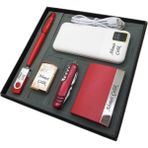 Signator® Rubina | Kişiye Özel Set - Rose Çakmak + 32 Gb. USB Bellek + 10000 Mah Powerbank + Roller Kalem + Çok Fonksiyonlu Çakı ve Kartvizitlik | Isme Özel Hediyelik Set