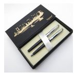 Signator® S333 Slim Siyah Krom Kalem Seti - Roller Kalem + Tükenmez Kalem Set İsme Özel Kalem Hediyelik Kalem