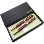 Signator® ST203 Bordo Sedefli Lake Gold Heybetli Kalem Seti - Dolma Kalem + Roller Kalem | Isme Özel Kalem