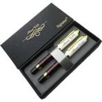 Signator® ST215 Sedefli Bordo Altın Kalem Seti - Dolma Kalem + Roller Kalem | Isme Özel Kalem