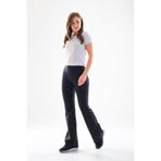 Signature Style Kadın Siyah Toparlayıcı Full Likralı Geniş Paçalı Sport Flare Pantolon _725011