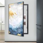 Sigorta Kutusu Kapağı Elektrik Sayacı Dekoratif Boyama Kapağı Dağıtım Kutusu Tabloları Gizle Duvar Sanatı Posteri Oturma Odası için Çerçeveli (Boyut: 70x100 cm, Renk: Siyah Çerçeve)