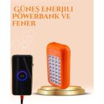 SiHako Gold Silver Güneş Enerjili Işıldak – 10000 Mah, Taşınabilir, Suya Dayanıklı, 32 LED - 001-Renkli