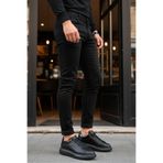 SİHİRLİ AYAKKABI +7 CM Boy Uzatan Gizli Topuk Siyah Yüksek Taban Erkek Spor Ayakkabı