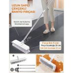 Sihirli Çekçekli Fayans Fırçası 108 Cm Uzun Saplı Banyo Balkon Yer Temizleme Fırçası Çekpaslı Zemin Fırçası