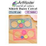 Sihirli Cetvel 12 Adet Plastik Sihirli Daire Cetvel Desen Şablon Çizim Sınıf Okul Karne Hediye
