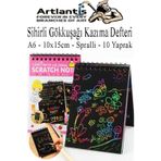 Sihirli Gokkusagi Kazima Defteri A6 10X15 Cm 1 Paket 10 Sayfa Scratch Note Spralli Siyah Sihirli Resim Defteri