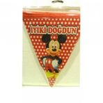 Sihirli Parti Mickey Mouse Üçgen Flama Bayrak Set