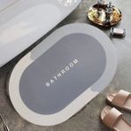 Sihirli Süper Su Emici Kaymaz Tabanlı Oval Paspas 40*60 cm (4887) - Renkli - 1